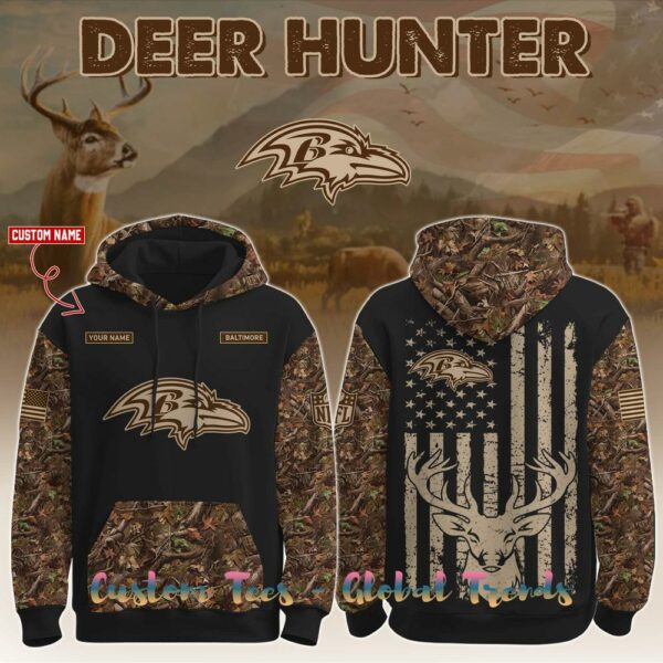 Baltimore Ravens x Deer Hunting 2025 Special Edition Hoodie