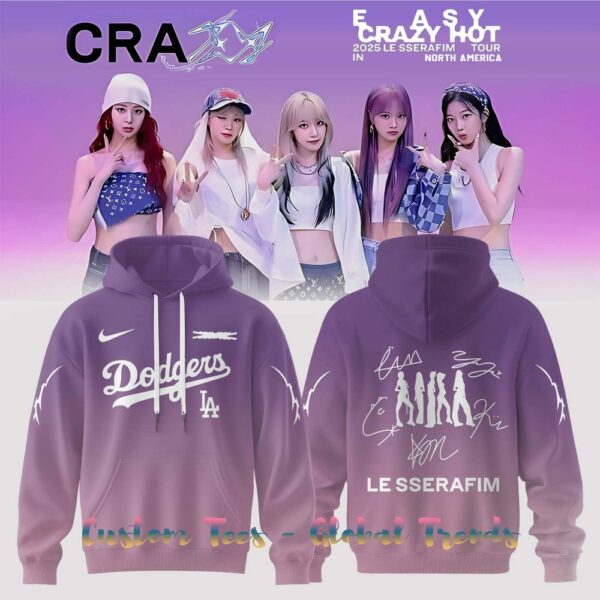 Los Angeles Dodgers x Le Sserafim Easy Crazy Hot Tour 2025 Special Edition Shirt Collection